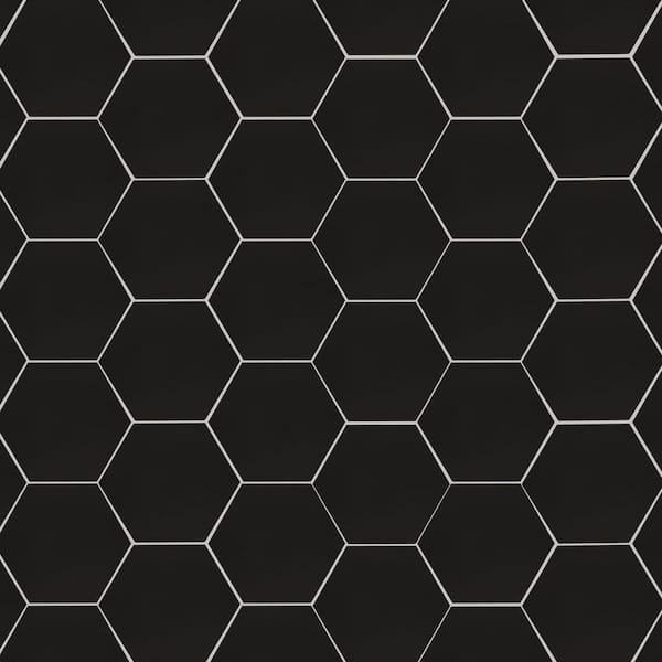 Hensly Graphite 9 in. x 10 in. Matte Porcelain Floor and Wall Tile (6.89 sq. ft./Case)