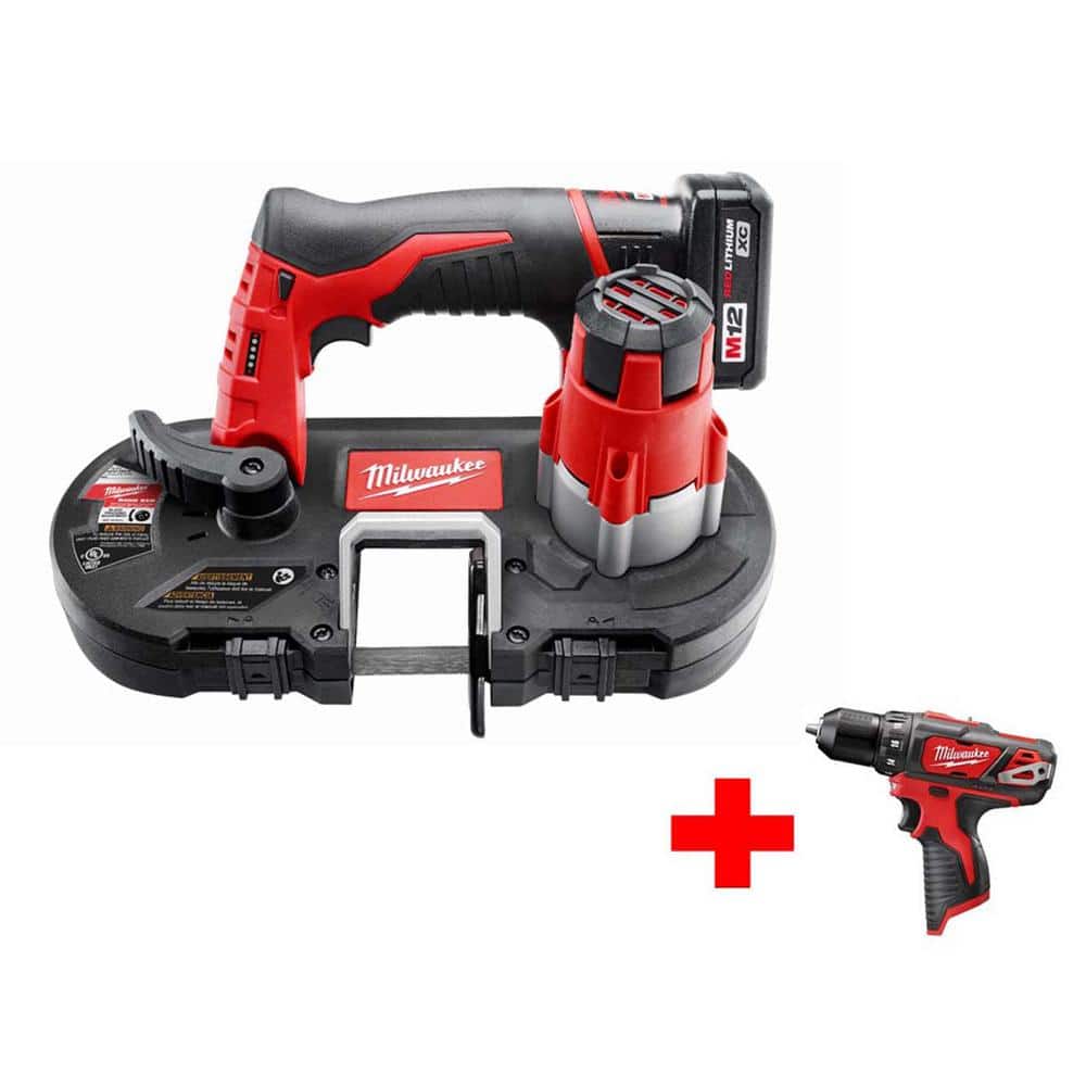 Milwaukee M12 12-Volt Lithium-Ion Cordless Sub-Compact Band Saw XC Kit with  Free M12 Drill Driver 2429-21XC-2407-20 The Home Depot