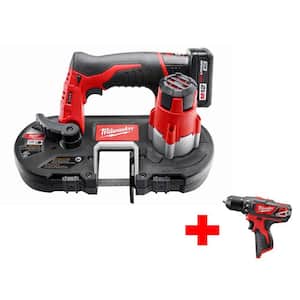 M12 12V Lithium-Ion Cordless Sub-Compact Band Saw Kit with (1) 3.0 Ah Battery Pack, Charger and M12 Drill Driver