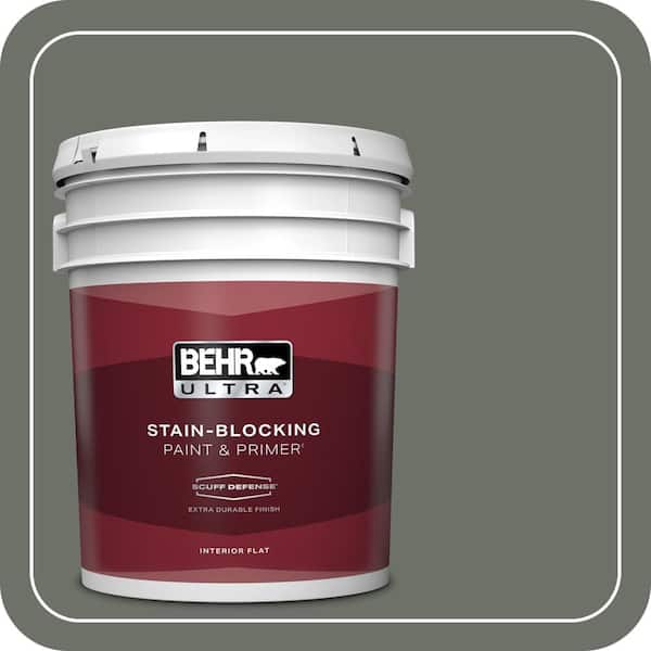 BEHR ULTRA 5 gal. #ECC-41-3 Laurel Oak Extra Durable Flat Interior Paint & Primer