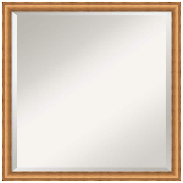 Amanti Art Salon Scoop Copper 22 in. x 22 in. Beveled Casual Square Wood Framed Wall Mirror in Bronze