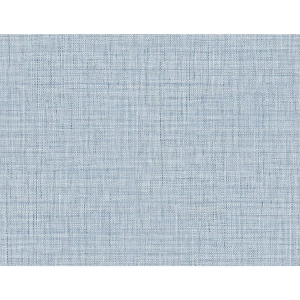 60.75 sq. ft. Sky Blue Harvest Twine Embossed Vinyl Unpasted Wallpaper Roll