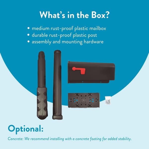 Architectural Mailboxes Ground Mount Brown Plastic Standard Mailbox With Post HCPL10VAM At