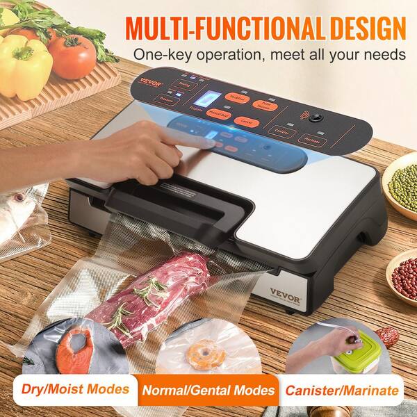 Vacuum sealers, Food Sealer Vacuum Sealer Machine with Bag Cutter and Vacuum  Bags, 80KPA Food Storage Sealing Machine, Moist & Dry Mode, NTC Overheat  Protect, Jars sealer, for Sous Vide 