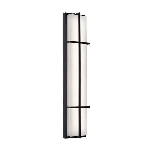 AFX August 36 in. Black Outdoor Hardwired Coach Sconce with Integrated LED Included