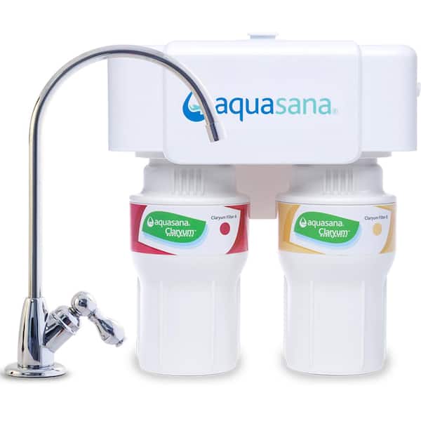 Aquasana 2-Stage Under Counter Water Filtration System with Chrome Finish Faucet