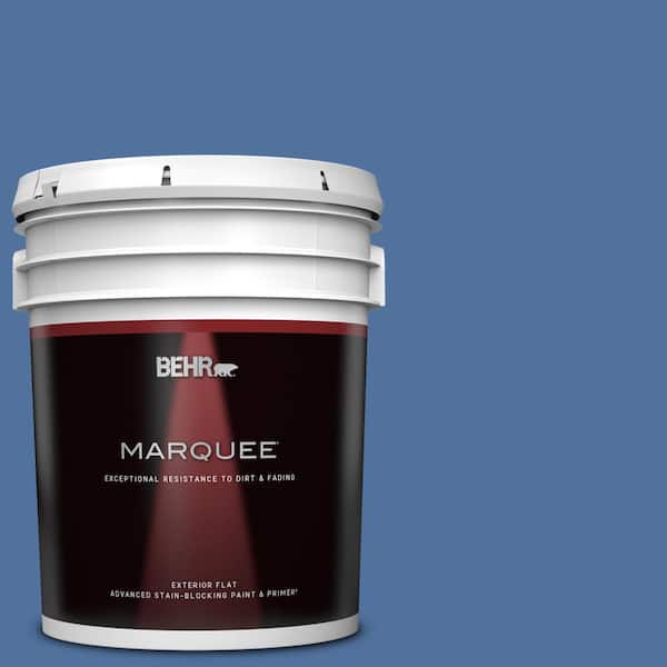BEHR MARQUEE 5 gal. #PMD-23 Cobalt Flame Flat Exterior Paint & Primer