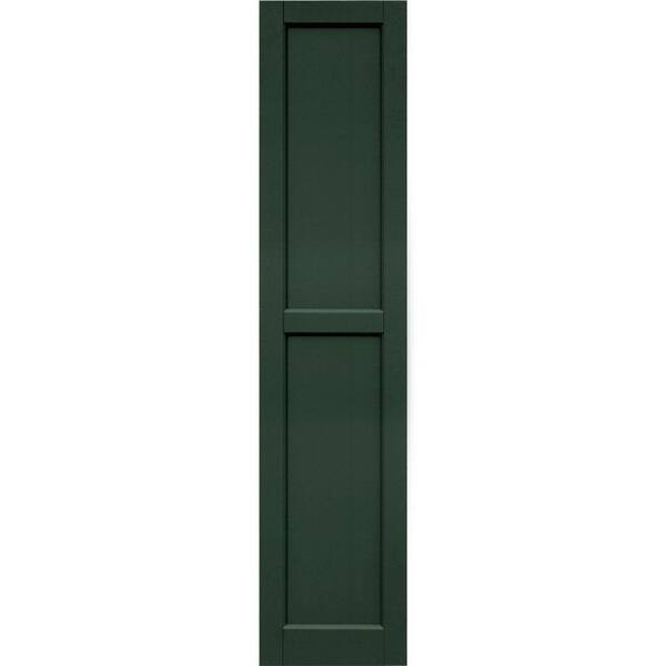 Winworks Wood Composite 15 in. x 68 in. Contemporary Flat Panel Shutters Pair #656 Rookwood Dark Green