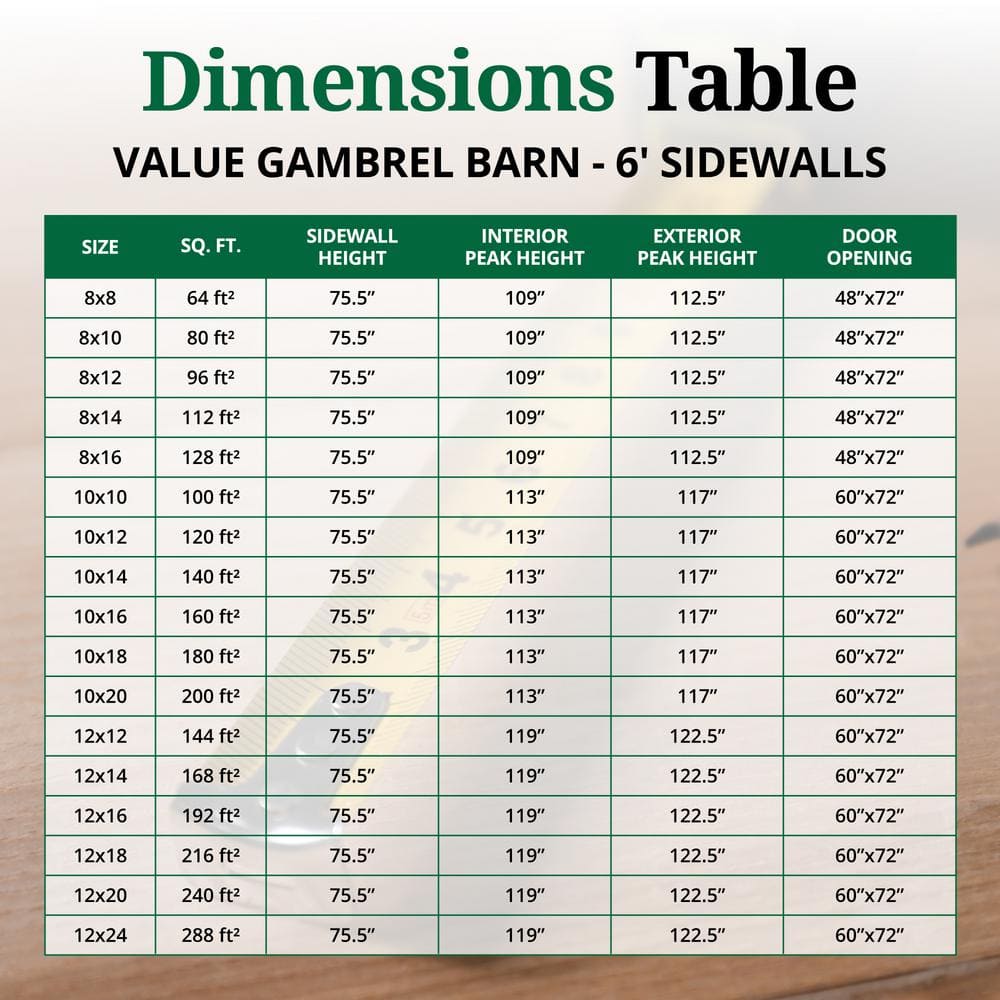 12' x 24' Blue Wood Gambrel Barn Storage Shed Kit