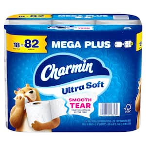 Ultra-Soft Smooth Tear Toilet Paper Rolls (18 Mega Plus Rolls)