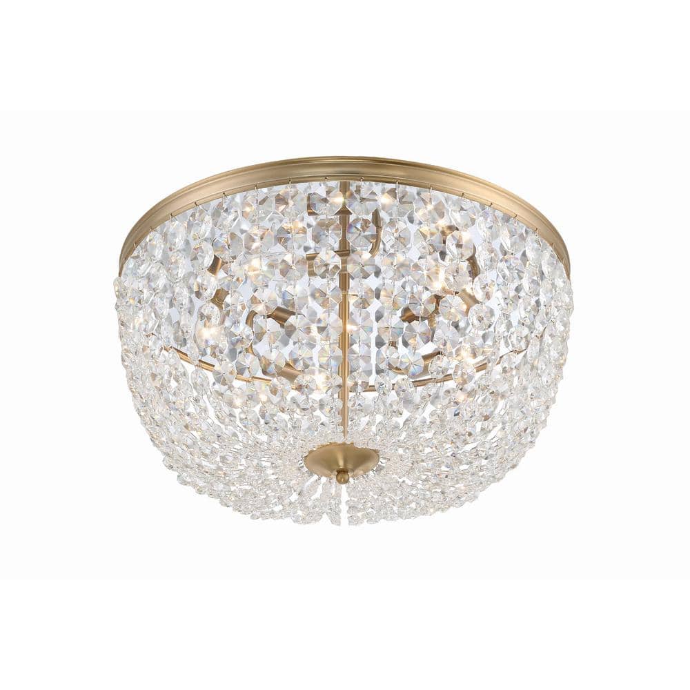 Nola Vibrant Gold 5-Light Crystal Flush Mount