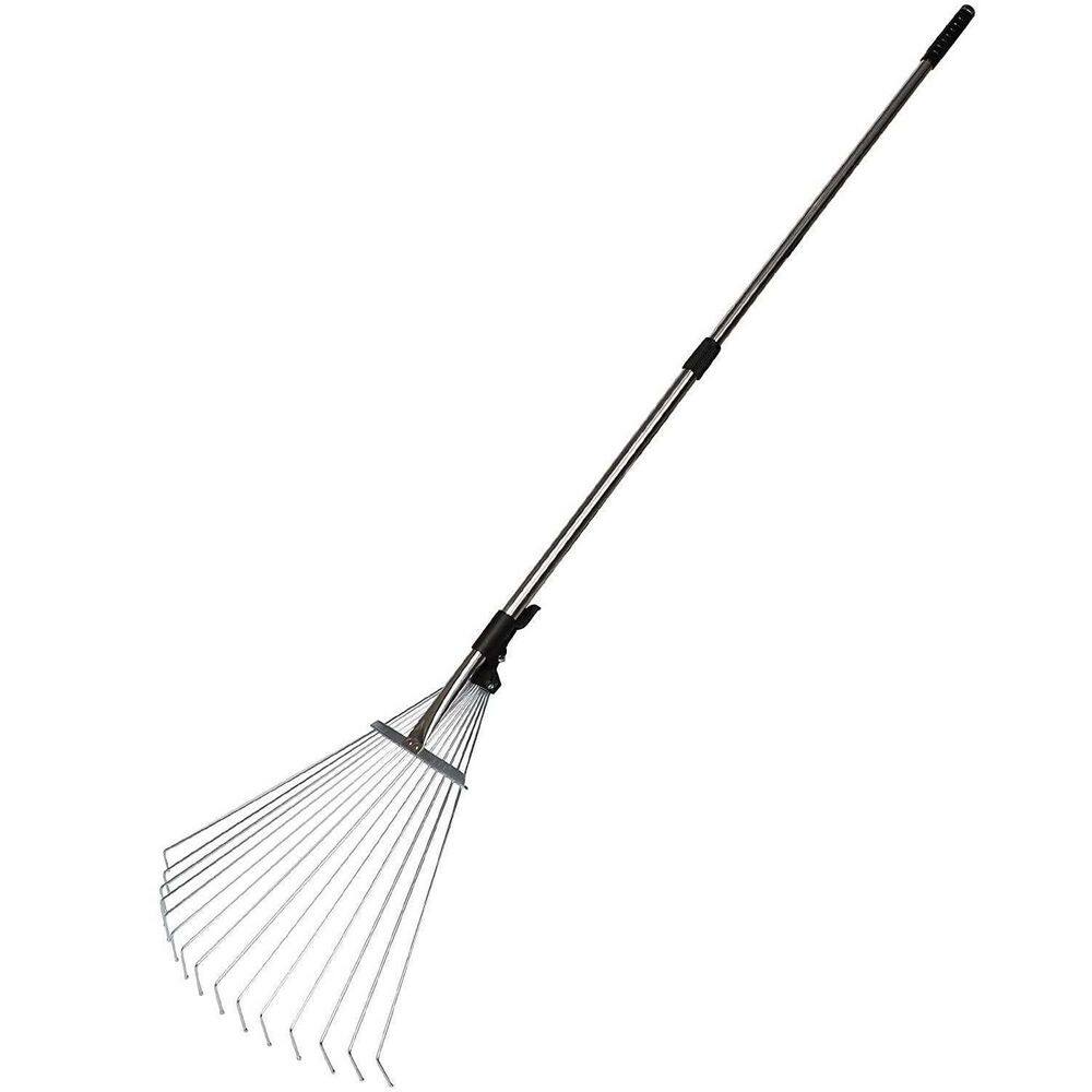 Cisvio 62.6 in. Garden Leaf Rake Adjustable Lightweight Telescopic