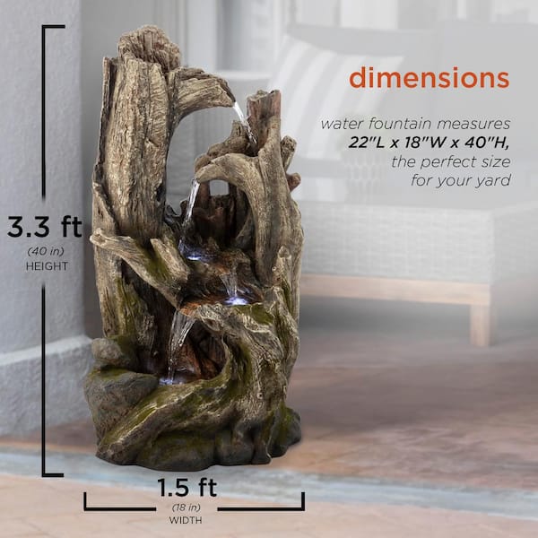 Alpine Corporation 40 in. Tall 4-Tier Rainforest Tree Trunk