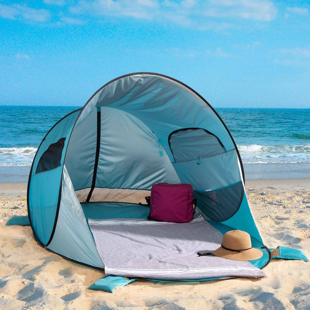 Wakeman Pop Up Beach Tent Fits 2 3 People Sun Shelter with UV Protection and Ventilation Wakeman