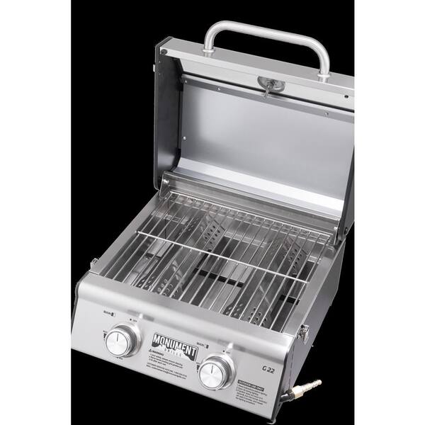 Monument Grills 2- Burner Portable Tabletop Propane Gas Grill in
