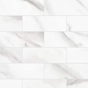 Avante Bianco White 3.75 in. x 12 in. Porcelain Floor and Wall Tile (6.25 sq. ft./Case)
