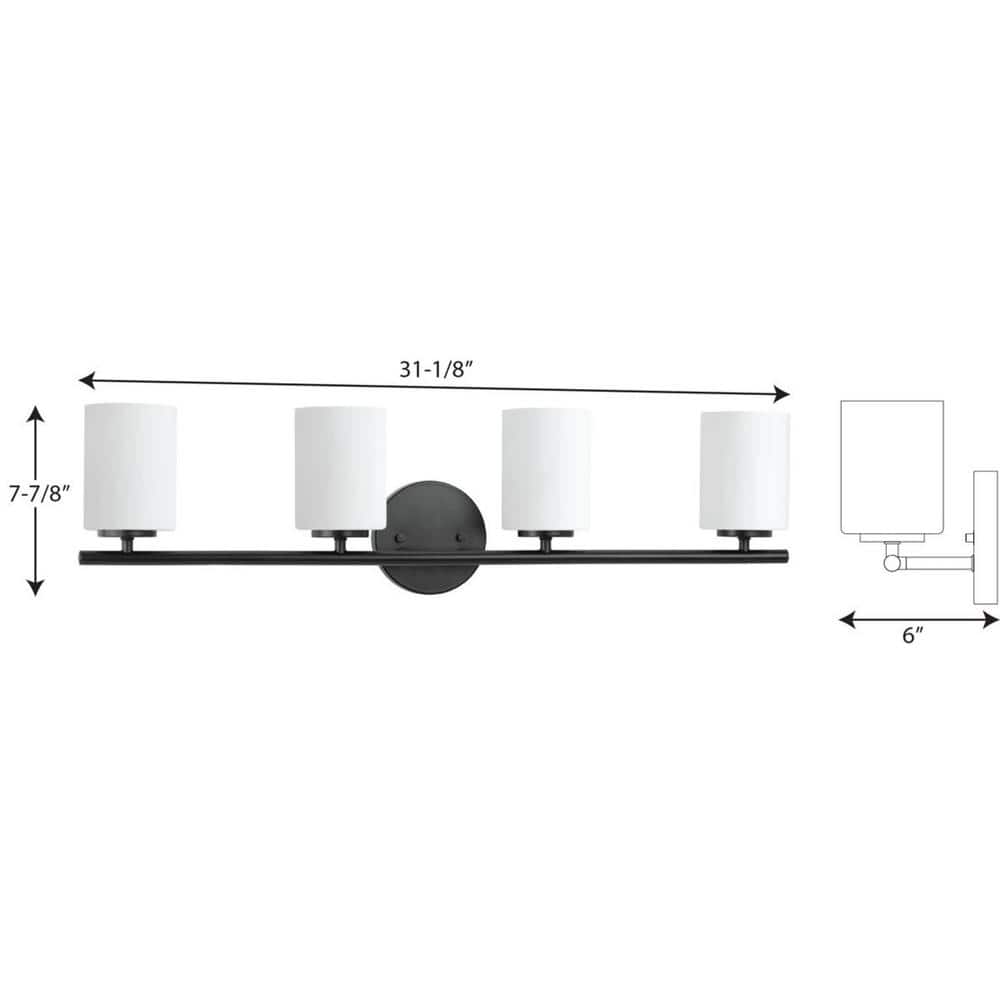 Sleek Textured Black Porcelain 4-Light Modern Bath Vanity Fixture