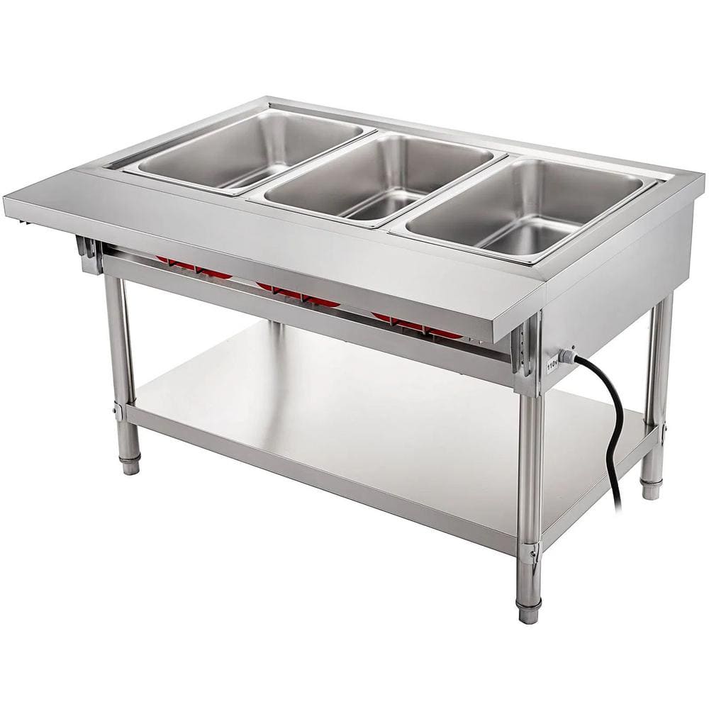 18 Qt. Stainless Steel Buffet Server Electric Table Food Warmer with Lids a