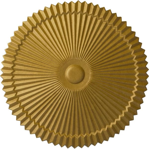 Ekena Millwork 24 in. x 3 in. Shakuras Urethane Ceiling Medallion (Fits Canopies upto 5 in.), Pharaohs Gold