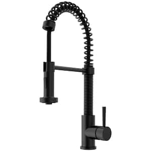 Edison Single Handle Pull-Down Sprayer Kitchen Faucet in Matte Black