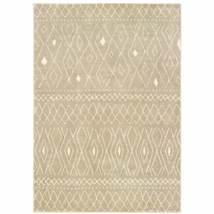 Sand and Ivory 2 ft. x 3 ft. Geometric Area Rug