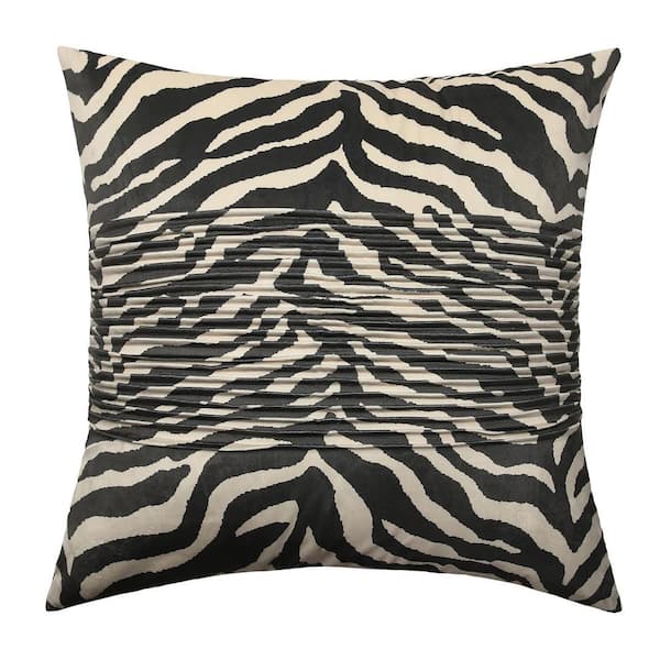 Tuxedo Off Black Solid Cotton 24 in. Throw Pillow