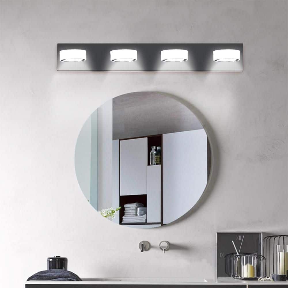29 in. 4-Light Black LED Vanity Light with Shade price history on PriceWatchPro