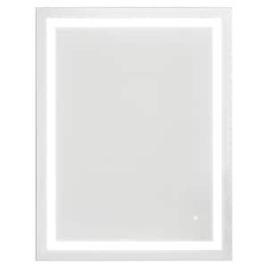 Stiver 32 in. W x 24 in. H Small Rectangular Frameless Touch Sensor Wall Mounted Bathroom Vanity Mirror in Silver