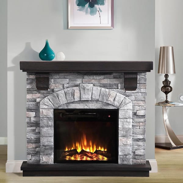 FESTIVO 45 in. Freestanding Electric Fireplace in Gray