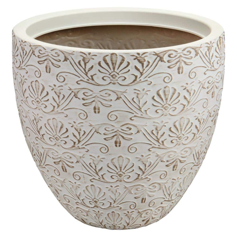 Vigoro 15 in. Aurelia Vintage Cream Decorative High-Density Resin