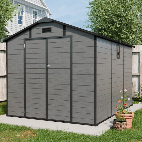 CARBUTLER 8 ft. W x 10 ft. D Plastic Outdoor Storage Shed-Lockable