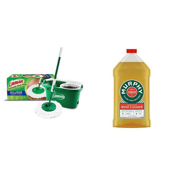 Tornado Spin Mop with 14-in. Microfiber Head and 32 oz. Hardwood Floor Cleaner