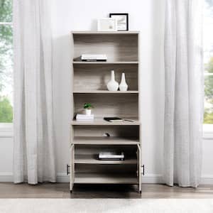 64 in. Birch Wood Modern Bookcase Hutch with Cabinet