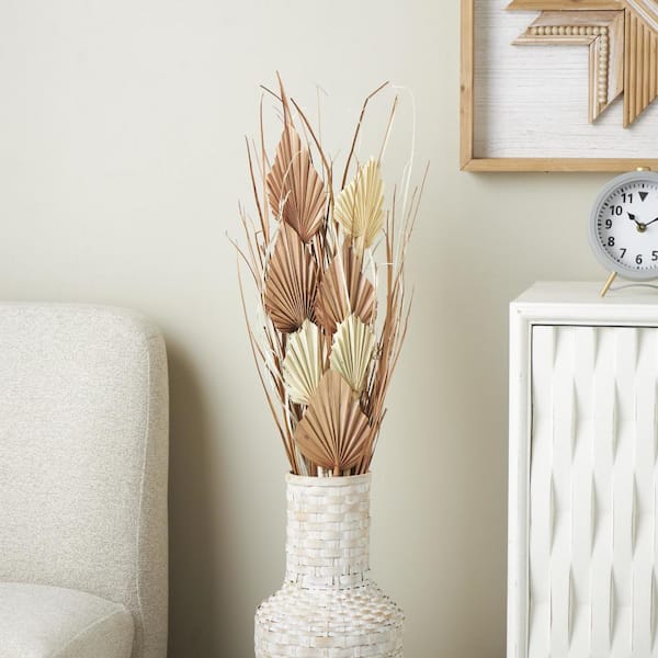Litton Lane 14 in. Palm Leaf Natural Foliage with Grass (1 Bundle)