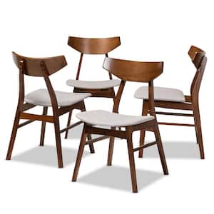 Danica Light Grey and Walnut Brown Fabric Dining Chair (Set of 4)
