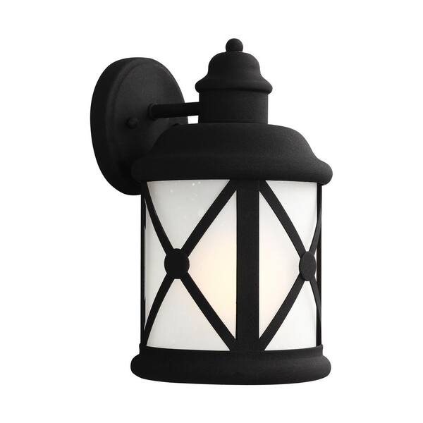 Generation Lighting Lakeview 1-Light Black Outdoor Wall Mount Lantern