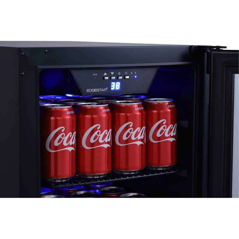 EdgeStar Black 15-Inch Wide Smart Beverage Refrigerator with Glass Door