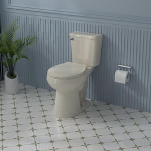 17 in. Toilet ADA Chair Height Two-Piece Toilet 1.28 GPF Single Flush Round Toilet in Bone with Soft-Close Seat Toilet