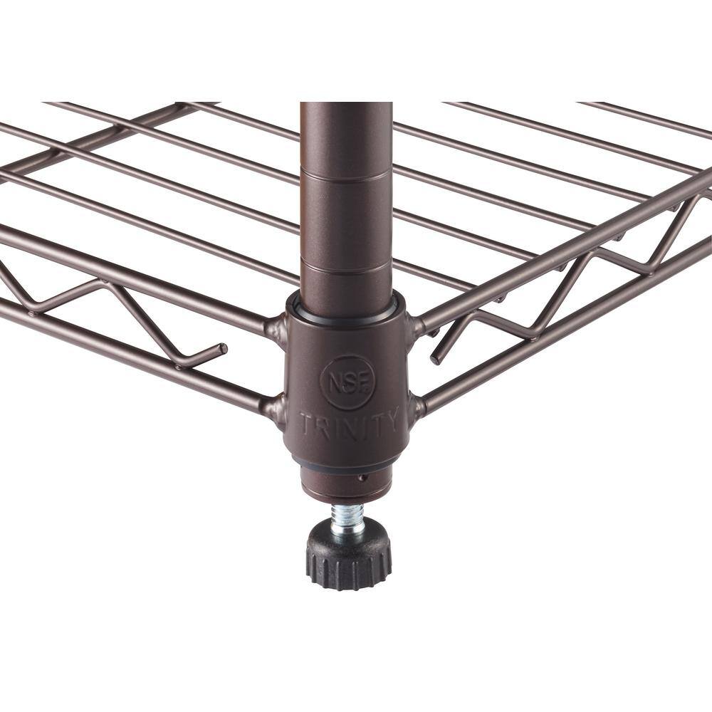 Industrial Black 4-Tier Adjustable Steel Wire Shelving Unit