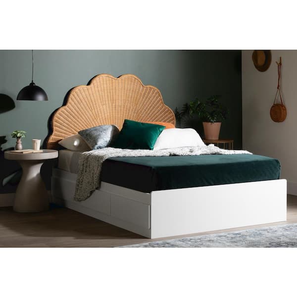 South Shore Bloom White and Natural 56 in. Bed