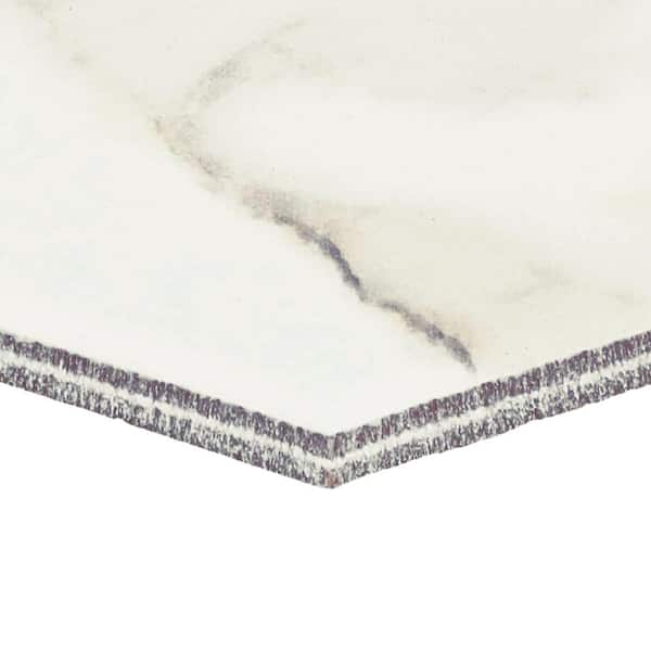 Daltile Lamora Marble Gilded White 8 in. x 9 in. Glazed Porcelain