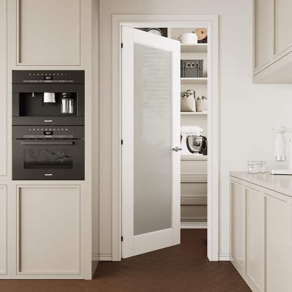 30 in. x 80 in. Pantry Smooth 1 Lite Primed MDF Interior Door Slab