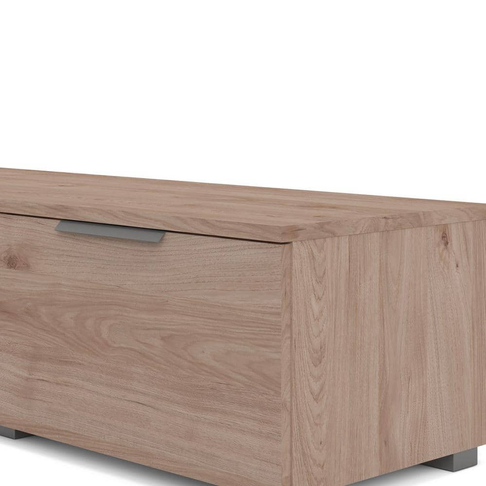 Jackson Hickory Low-Profile TV Stand with Cabinets and Shelves