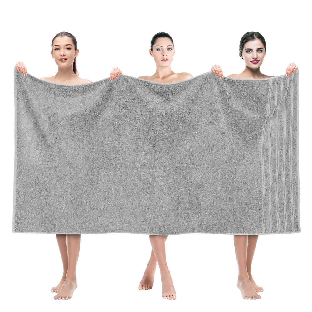 American Soft Linen Bath Towels 100% Turkish Cotton 4 Piece Luxury Bath  Towel Sets for Bathroom - Rockridge Gray