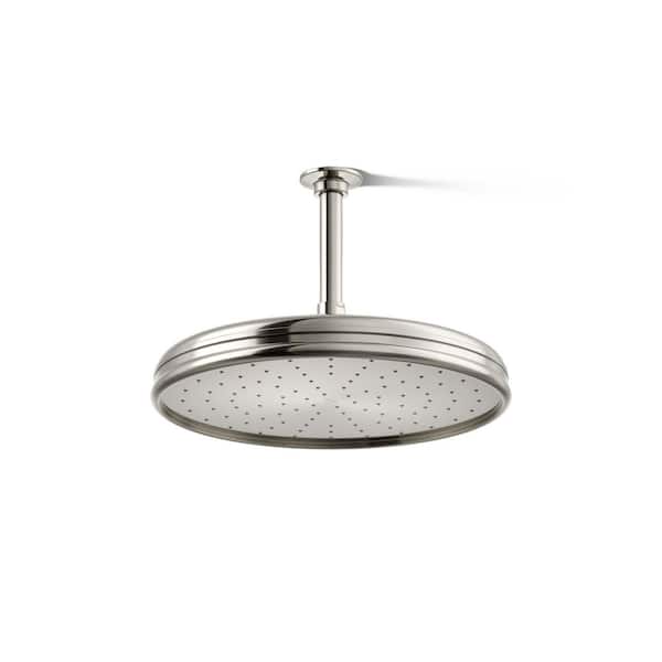 KOHLER 1-Spray Patterns 12 in. Ceiling Mount Rain Fixed Shower Head in Vibrant Polished Nickel