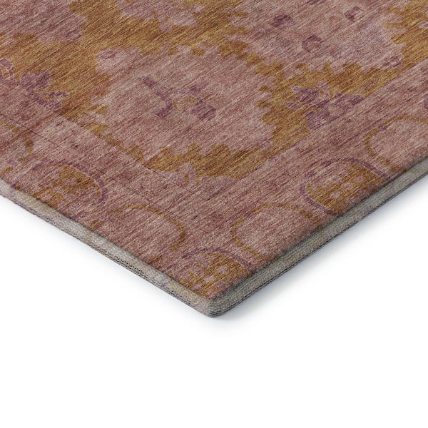 Mayfield Premium Machine Washable Abstract AMF1760 Blush 3 ft. x 5 ft. Area Rug