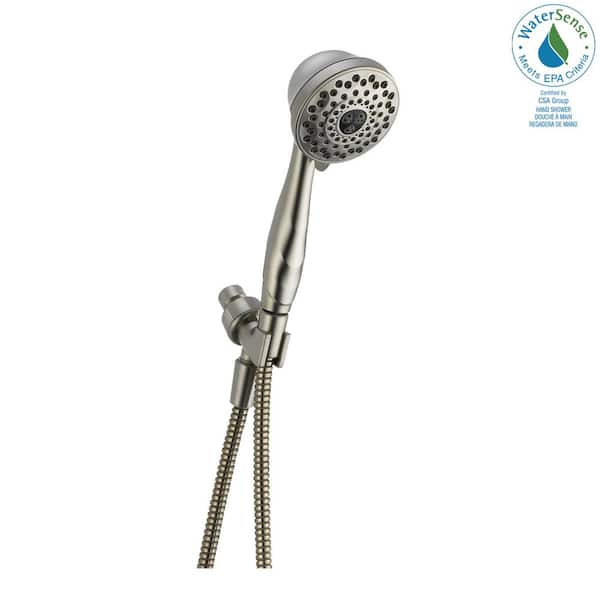 Delta 7-Spray Patterns 1.75 GPM 3.81 in. Wall Mount Handheld Shower Head in Stainless