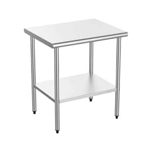 30 in. x 24 in. x 34 in. Silver Stainless Steel Commercial Kitchen Prep Table with Bottom Shelf