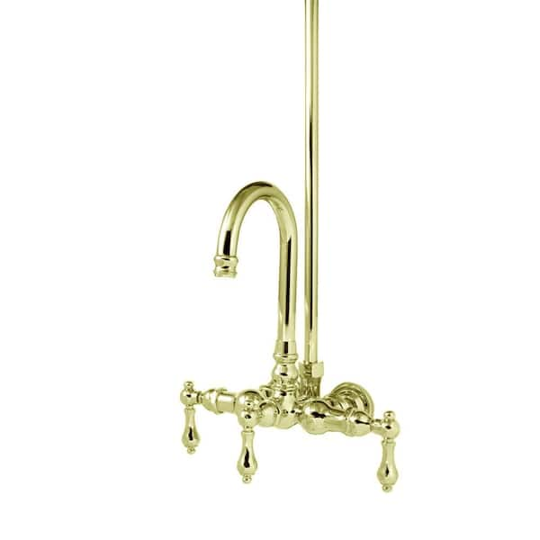 Elizabethan Classics TW14 2-Handle Wall-Mount Roman Tub Faucet without Handshower in Polished Brass