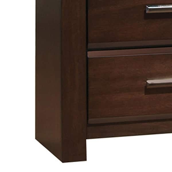 Acme Furniture Oberreit 2-Drawer Walnut Nightstand 24 in. x 24 in